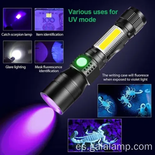 Ligera LED con reflector de mazorca y luz UV